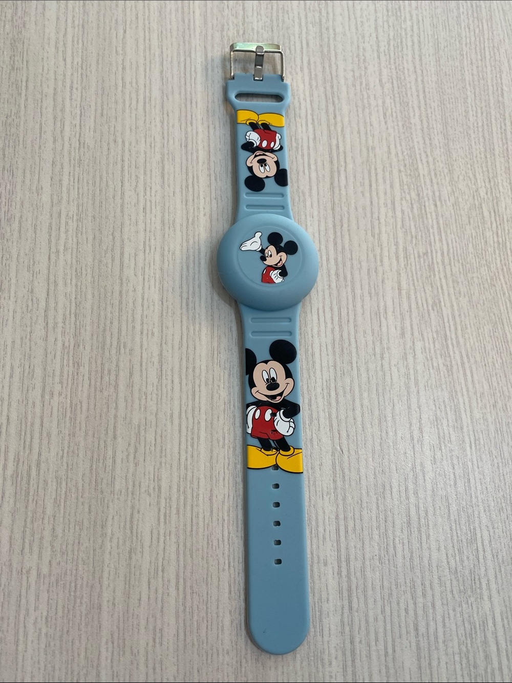 Blue Mickey Mouse Silicone Kids Watch For Apple Tag